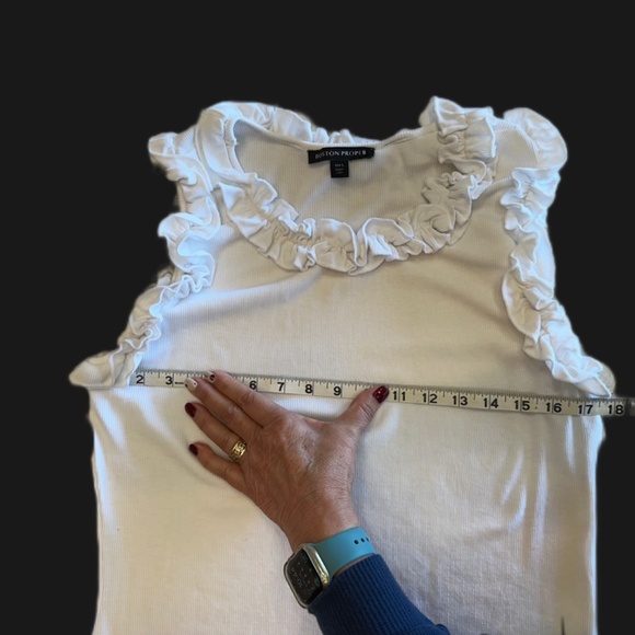 Boston Proper Ruffled Sleeveless Ribbed Top - Picture 4 of 4